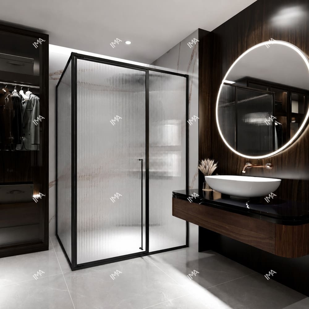 Chi tiết bản lề và khung Cabin Slim Mở Quay 2 Chiều 90 Độ IMA PT1201