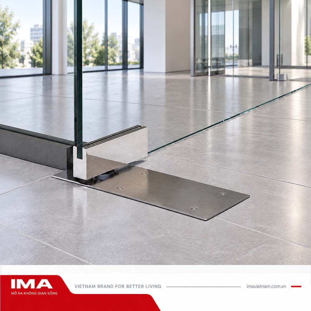 Bản lề thủy lực IMA HG25PS - bản lề sàn âm inox SUS304 tải trọng 150kg