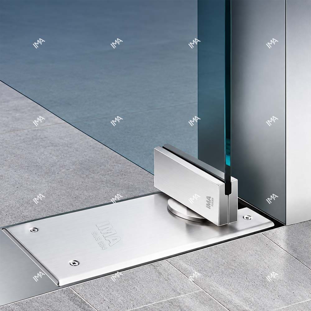 Lắp kẹp kính dưới IMA KK20PS với bản lề sàn